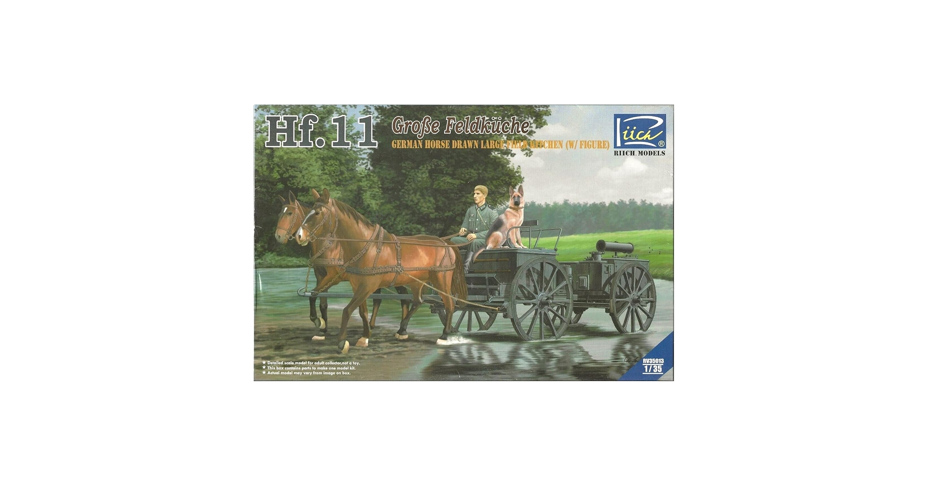 (未使用･未開封品)　リッチモデル 1/35 ドイツ Hf.11型馬車 大形フィールドキッチン 馬2頭 兵士1体 犬 プラモデル RC35013 df5ndr3 Amazon | リッチモデル 1/35 ドイツ Hf.11型馬車 大形フィールド
